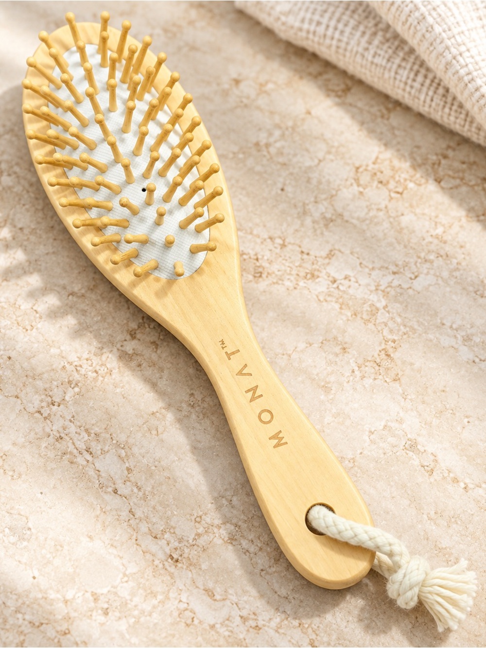 MONAT  Bamboo Hair Brush — Natural Yellow Wood